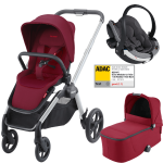 Otroški voziček 3v1 RECARO Celona + lupinica Besafe [Garnet Red]