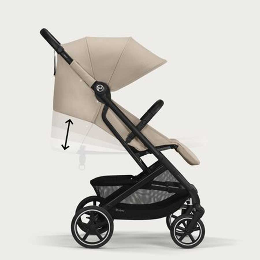 Marela voziček Cybex Beezy fog grey, light grey popolnomaležeči položaj